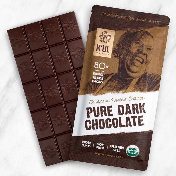 Pure Dark Chocolate 80 Chocolate K Ul Chocolate Organic Direct Trade Chocolates