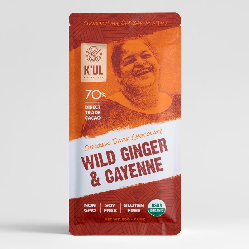 Wild Ginger and Cayenne Dark Chocolate Bar